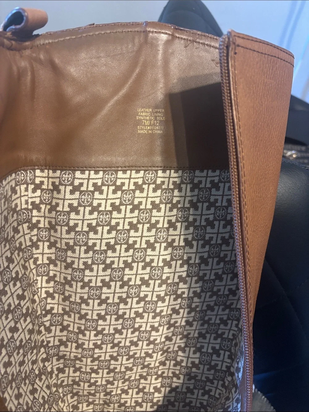 Tory Burch Amanda Cognac Leather Tall Riding Boots